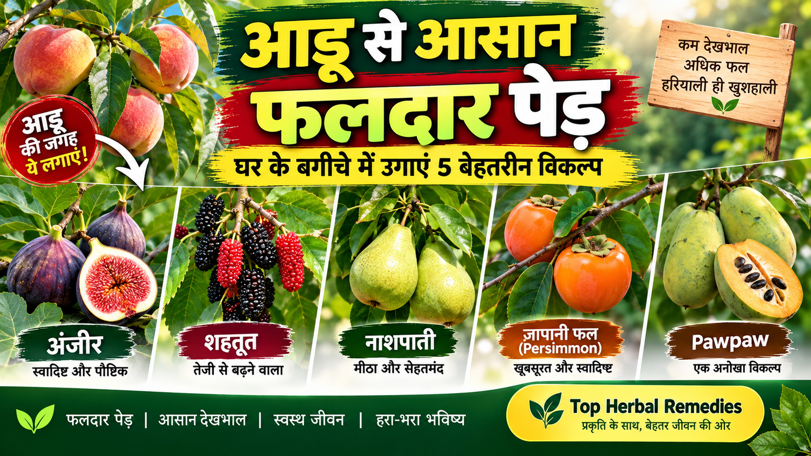 आड़ू से आसान फलदार पेड़